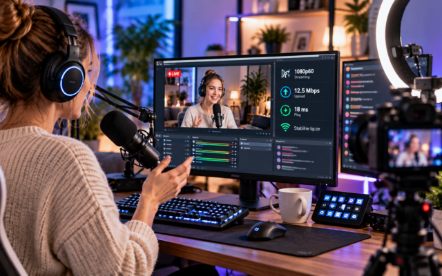 Internet światłowodowy do streamingu na żywo – jaki upload, ping i stabilność łącza są potrzebne?